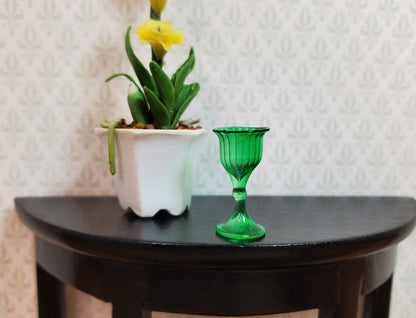Dollhouse Small Fancy Green Water or Wine Glass 1:12 Scale Miniature