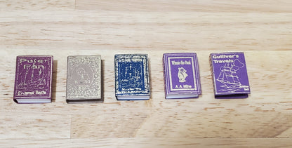 Dollhouse Miniature Book Set x5 Children's Classics #1 1:12 Scale (blank inside)