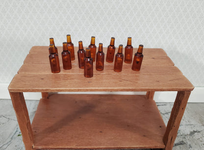 Miniature Brown Bottles Beer Root Beer Ginger Ale 12 Pieces Blanks 1:12 Scale Dollhouse