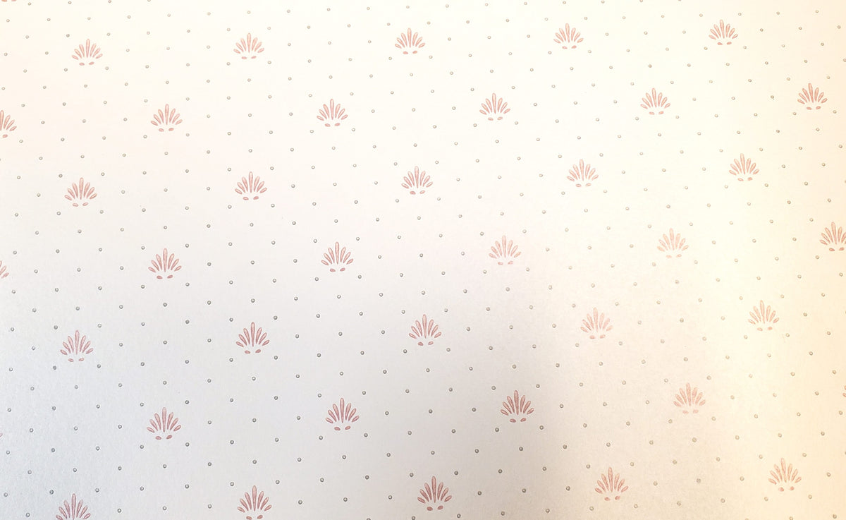 Dollhouse Wallpaper Cream Dusty Rose Gray 3 Sheets 1:12 Scale Miniature