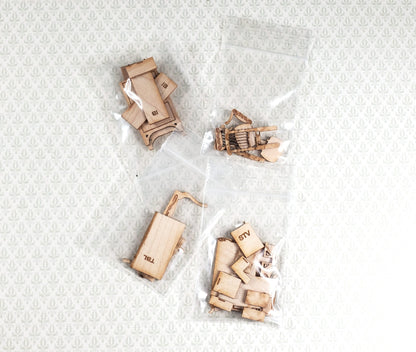 Dollhouse Quarter Scale Furniture Kit DIY Victorian Kitchen Set 1:48 Miniatures