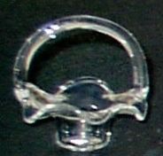 Dollhouse Glass Fluted Basket 1:12 Scale Miniature Decoration Flowers