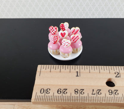 Dollhouse Valentine's Day Cupcakes 1:12 Scale Miniature Dessert Food
