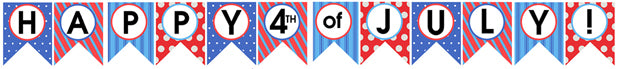 Dollhouse Happy 4th of July Banner 1:12 Scale Miniature