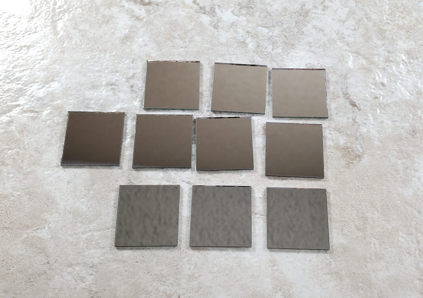Tiny Square Mirror 12 Pieces 1" x 1" Square Real Glass Crafts Miniatures