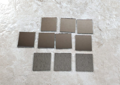 Tiny Square Mirror 12 Pieces 1" x 1" Square Real Glass Crafts Miniatures