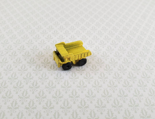 Dollhouse Miniature Dump Truck Toy Yellow & Black Metal 1:12 Scale