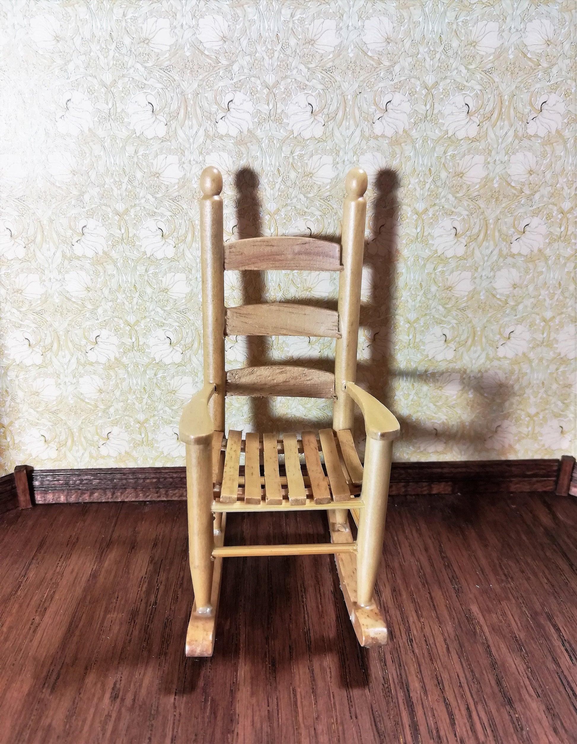 Dollhouse Miniature Rocking Chair Oak Classic Style 1:12 Scale Furniture
