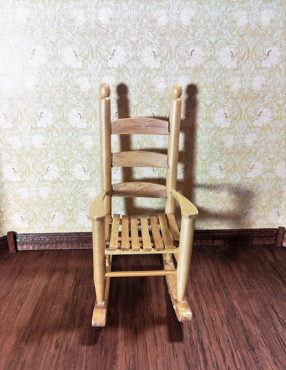 Dollhouse Miniature Rocking Chair Oak Classic Style 1:12 Scale Furniture