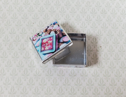 Dollhouse Square Sweets Tin Empty 1:12 Scale Miniature