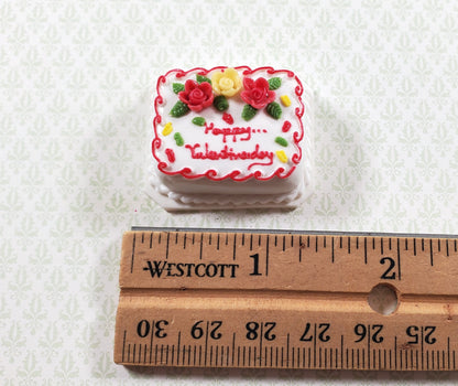 Dollhouse Valentine Sheet Cake 1:12 Scale Miniature Food Bakery Dessert