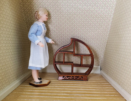 Dollhouse Curio Shelf HALF SCALE 1:24 Miniature Wood with Walnut Finish