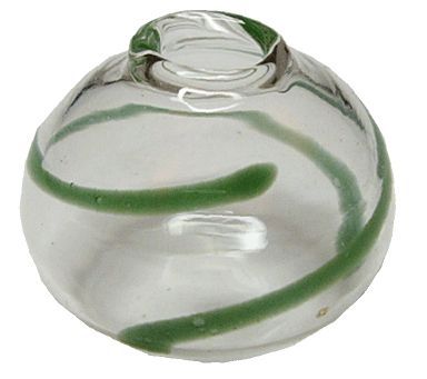 Dollhouse Green Swirled Glass Southwest Vase 1:12 Scale Miniature Decor