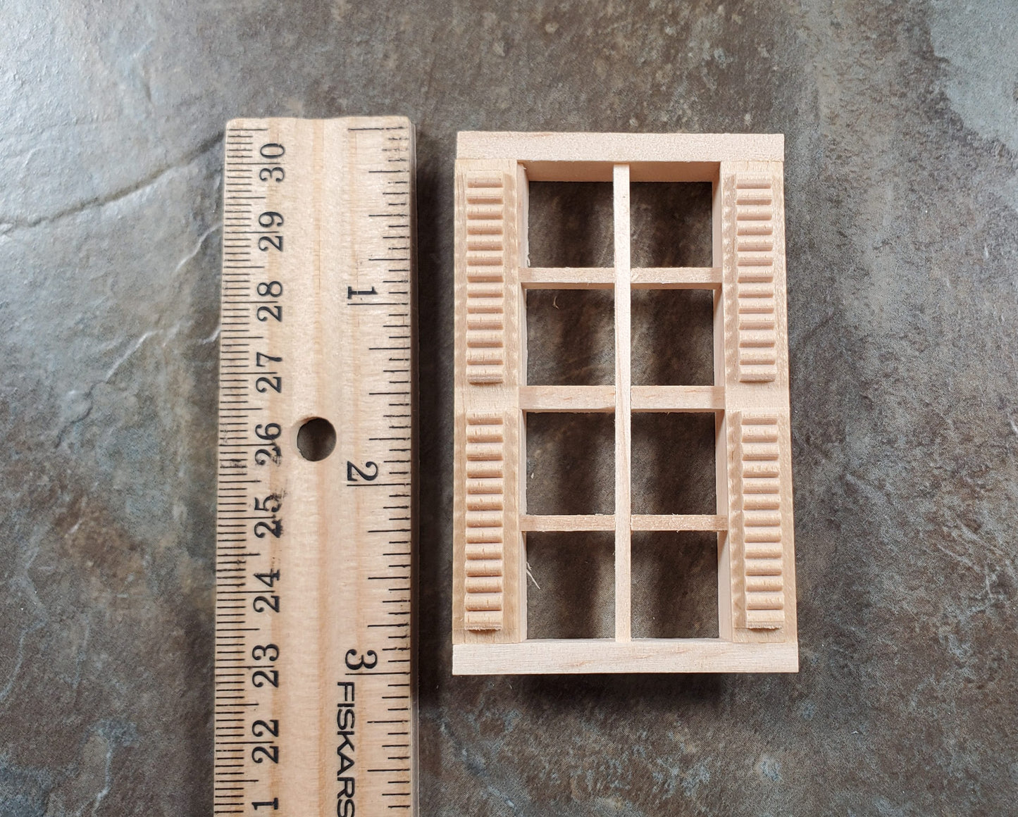 Dollhouse HALF SCALE 1:24 8 Light Window with Shutters HWH5003