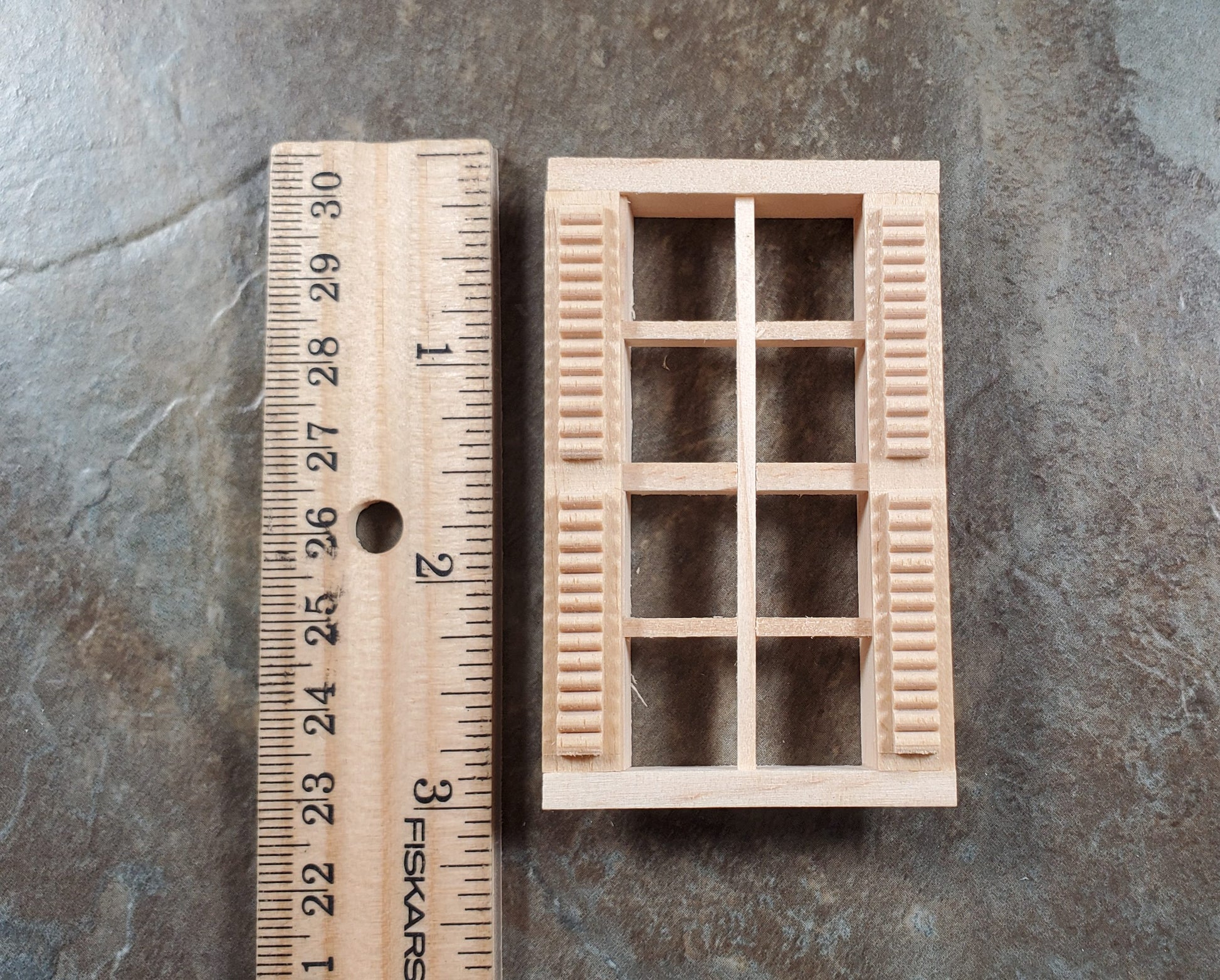 Dollhouse HALF SCALE 1:24 8 Light Window with Shutters HWH5003