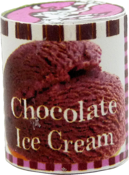 Dollhouse Chocolate Ice Cream Tub 1:12 Scale Miniature Food Kitchen