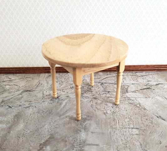 Dollhouse Kitchen Table Round Light Oak 1:12 Scale Miniatures Furniture