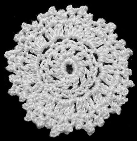 Dollhouse Hand Crocheted 1 Inch Fancy Doily White 1:12 Scale