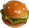 Dollhouse Cheeseburger on a Sesame Seed Bun 1:12 Scale Miniature Food Kitchen