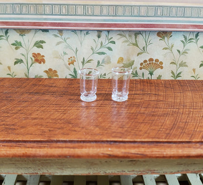 Dollhouse Drinking Glasses Set of 2 1:12 Scale Miniature Dishes