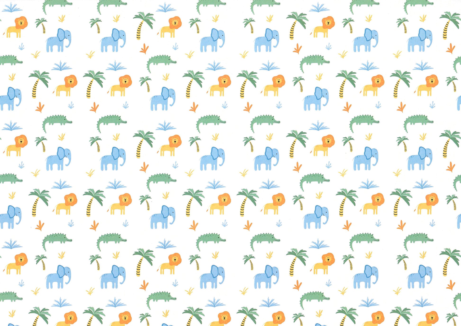 Dollhouse Nursery Safari Wallpaper 3 Sheets Elephants Lions 1:12 Scale Miniature