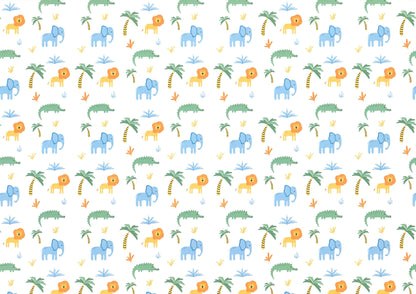 Dollhouse Nursery Safari Wallpaper 3 Sheets Elephants Lions 1:12 Scale Miniature