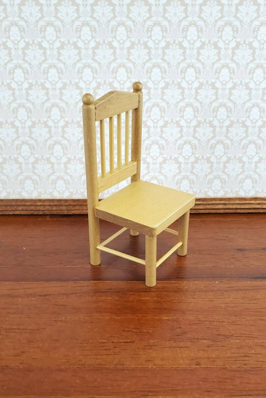 Dollhouse Miniature Small Chair Light Oak Wood 1:12 Scale 3 1/4" tall