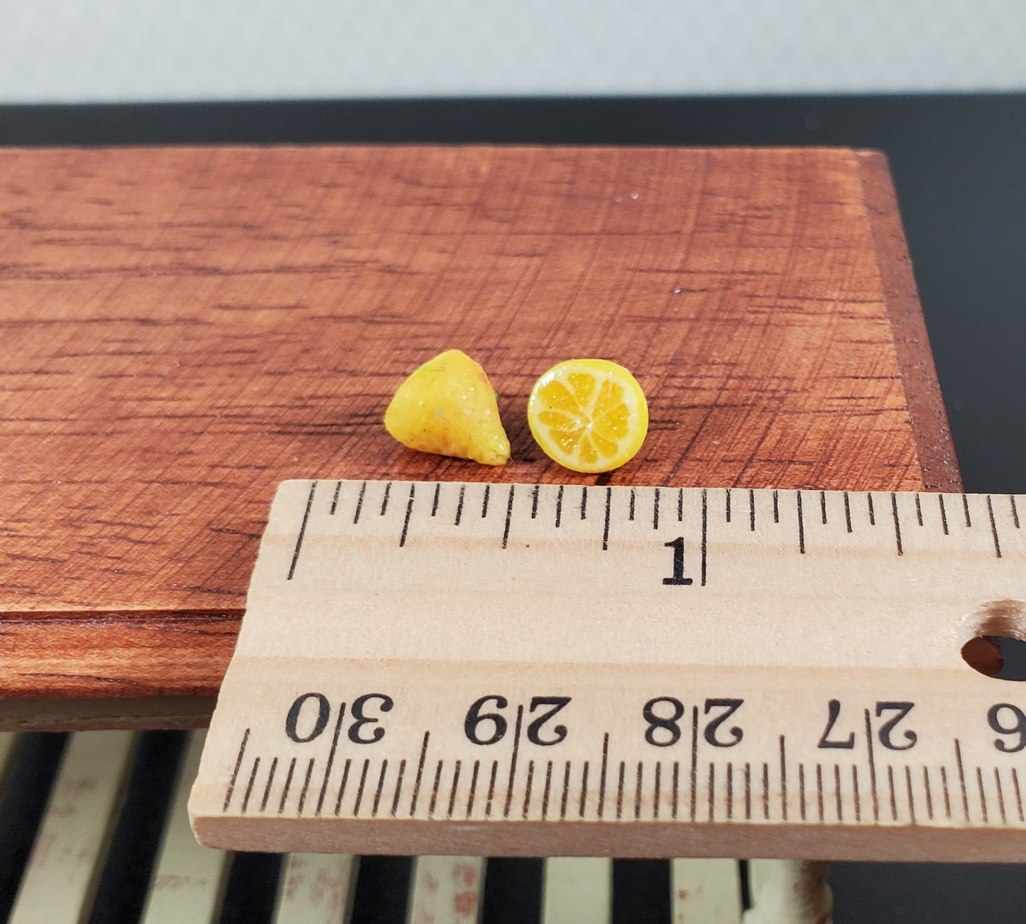 Dollhouse Lemon Halves 2 Pieces 1:12 Scale Miniature Food Handmade