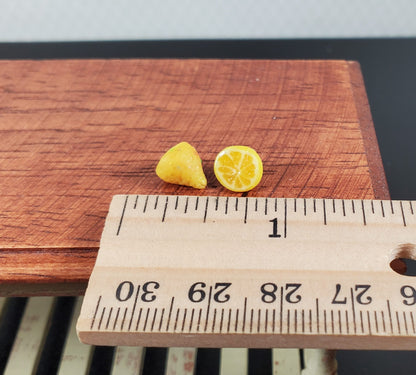 Dollhouse Lemon Halves 2 Pieces 1:12 Scale Miniature Food Handmade