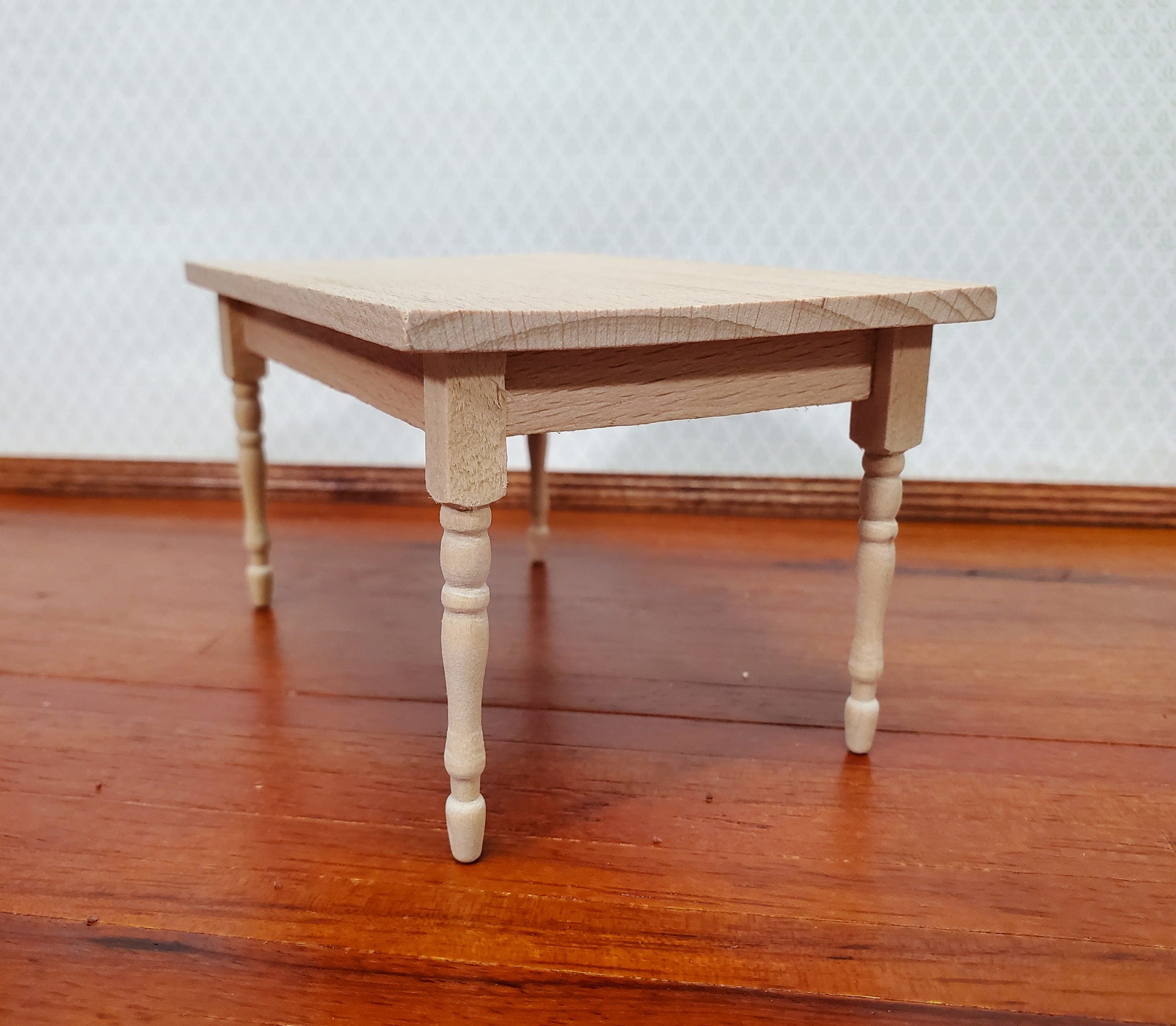 Dollhouse Table Kitchen or Dining Room Unpainted Wood 1:12 Scale Miniature Furniture