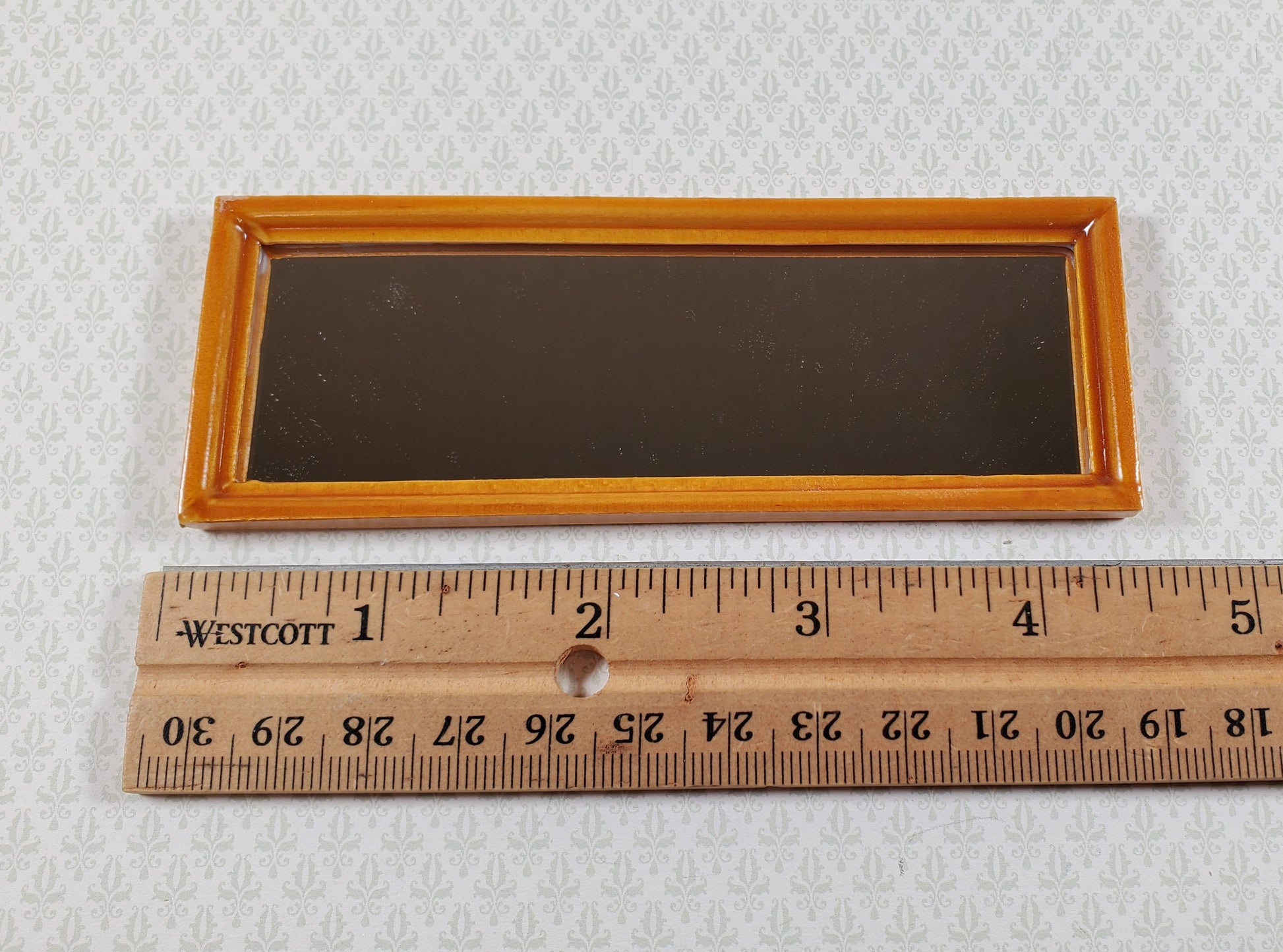 Dollhouse Mirror Full Length Dressing Wood Frame Modern 1:12 Scale Miniature Accessory