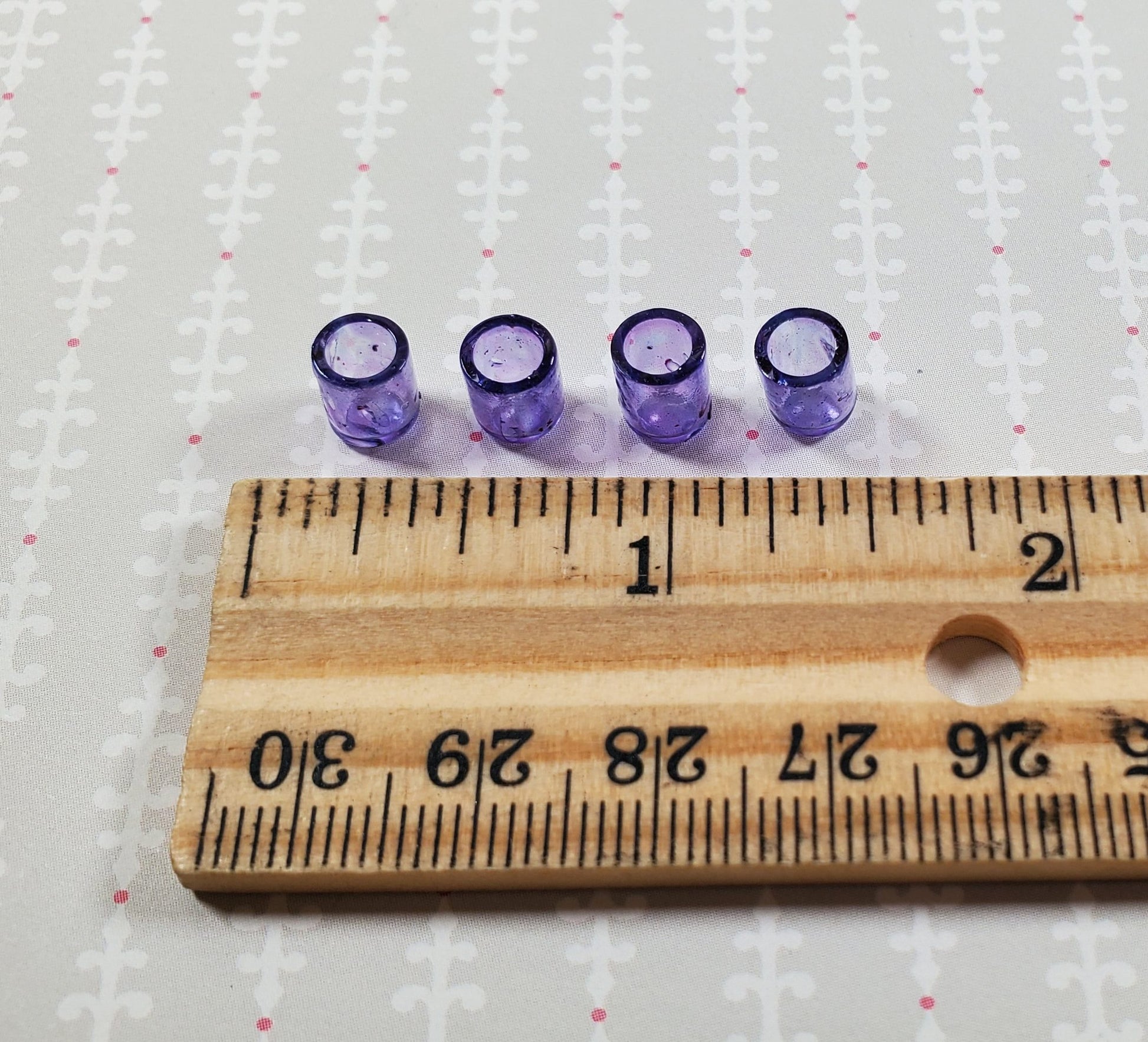 Dollhouse HALF SCALE Juice Glasses Purple Set of 4 1:24 Miniature Real Glass