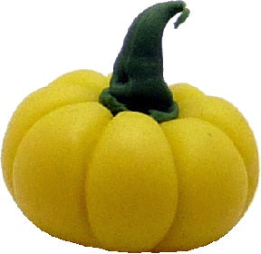 Dollhouse Small Yellow Pumpkin 1:12 Scale Miniature Kitchen Food Fall Grocery