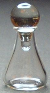 Dollhouse Decanter Bottle with Stopper Clear Glass 1:12 Scale Miniature