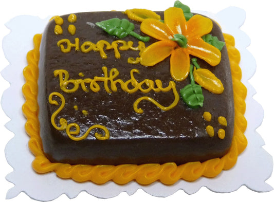 Dollhouse Happy Birthday Sheet Cake Chocolate 1:12 Scale Miniature Food Bakery