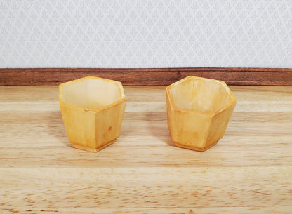 Dollhouse Large Garden Urn Planters x2 Aged Tan Finish 1:12 Scale Miniature