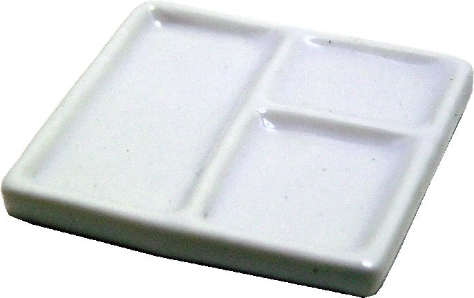 Dollhouse Large Square Ceramic Divided Platter White 1:12 Scale Miniature
