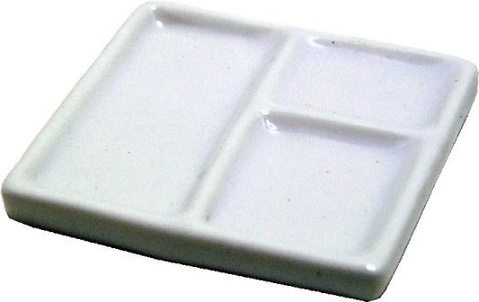 Dollhouse Large Square Ceramic Divided Platter White 1:12 Scale Miniature
