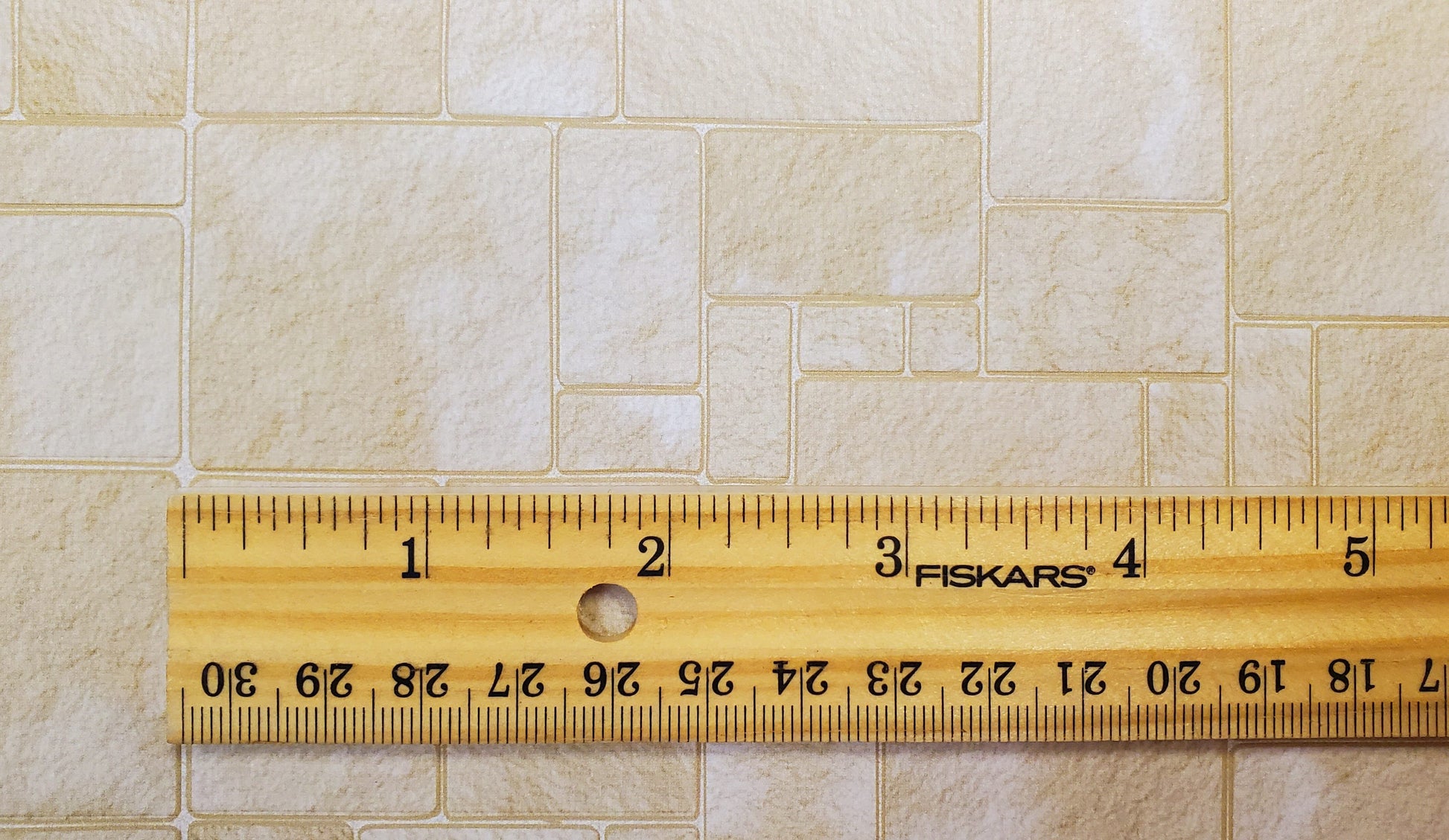 Miniature Sandstone Tile Floor Lightly Embossed Faux Flooring Brown Card Stock