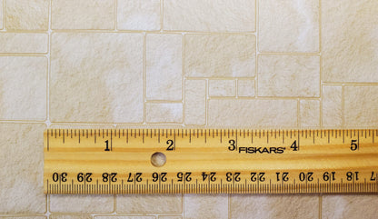 Miniature Sandstone Tile Floor Lightly Embossed Faux Flooring Brown Card Stock