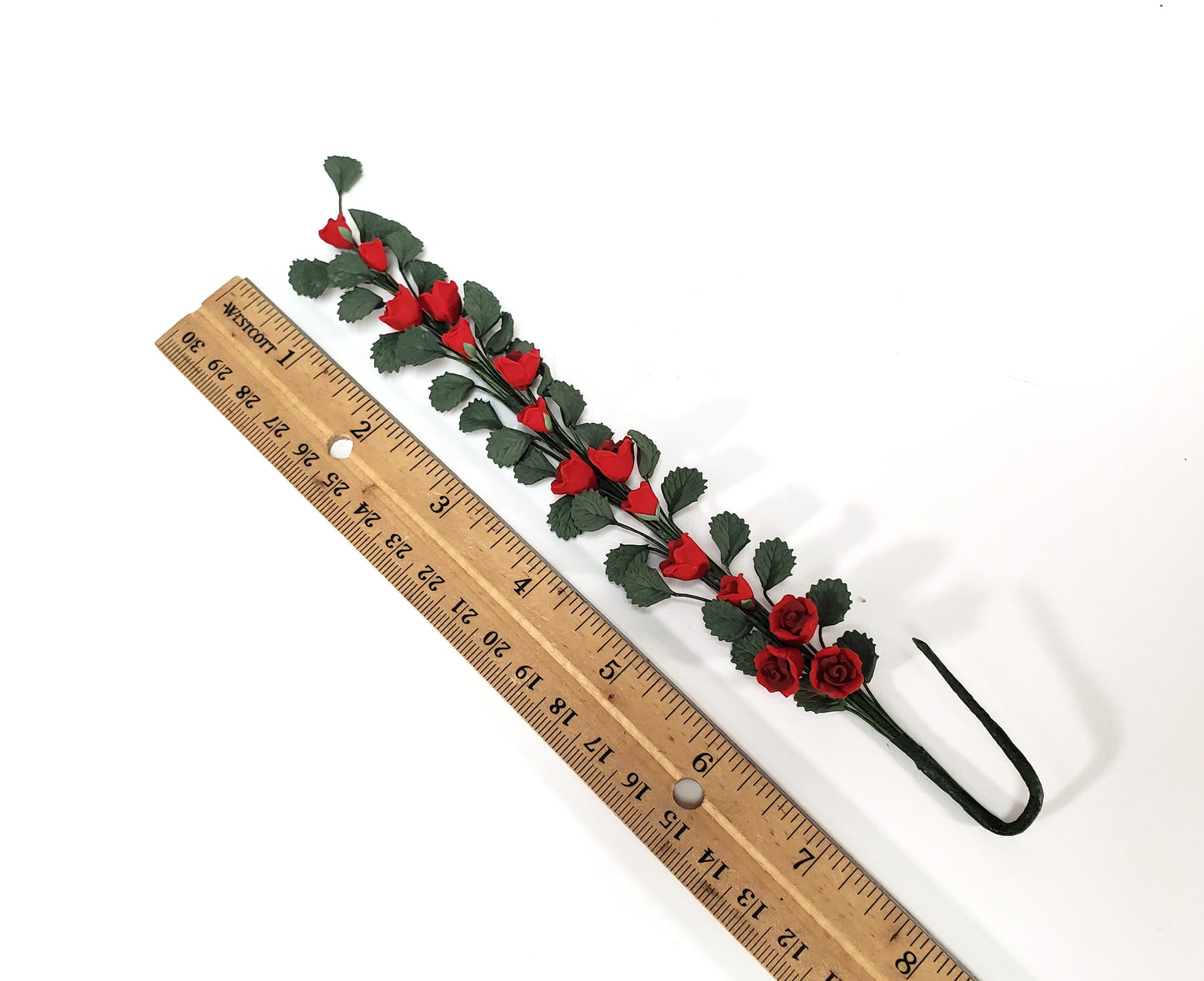 Dollhouse Red Climbing Roses Vine 1:12 Scale Miniature Garden Flowers