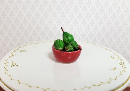 Dollhouse Green Pears Set of 5 1:12 Scale Miniature Kitchen Food