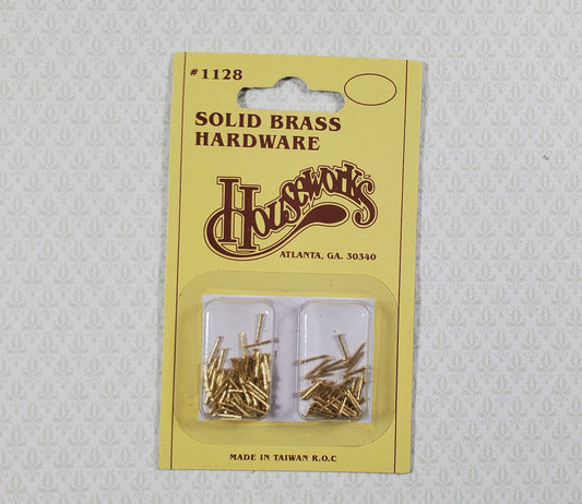 Brass Nails Brads Small Tiny Thin 1/4" x100 for Miniatures Houseworks #1128