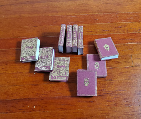 Dollhouse Book Set of 10 James Milton 1:12 Scale Miniatures (blank inside)