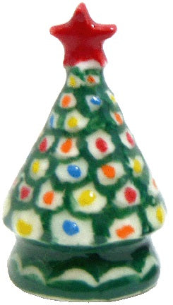 Dollhouse Ceramic Decorated Christmas Tree Red Star 1:12 Scale Miniature