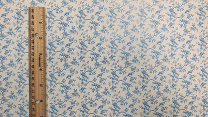 Dollhouse Wallpaper Bird Toile Blue & Cream 1:12 Scale Miniature by Itsy Bitsy