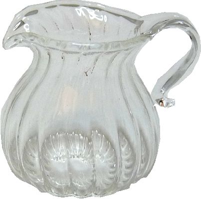 Dollhouse Ribbed Glass Pitcher 1:12 Scale Miniature Decoration Flowers Drinks