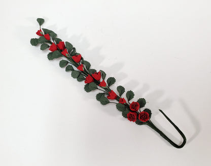 Dollhouse Red Climbing Roses Vine 1:12 Scale Miniature Garden Flowers