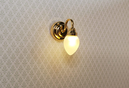 Dollhouse Tear Drop Sconce Battery Operated with Wand 1:12 Scale Miniature Lamp