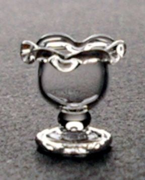 Dollhouse Real Glass Fluted Ice Cream Sundae Dish 1:12 Scale Miniature Kitchen